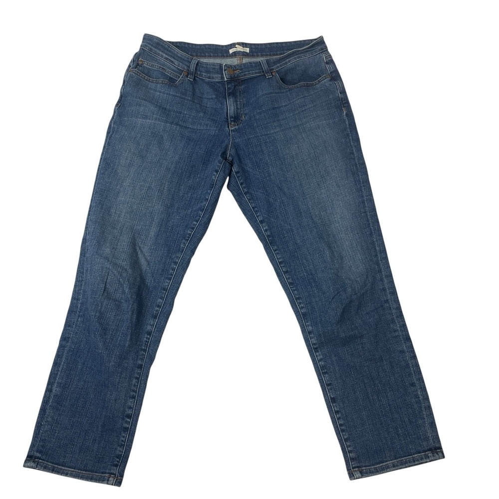 Eileen Fisher Jeans Womens 12 Blue Straight Leg Organic Cotton Stretch Denim